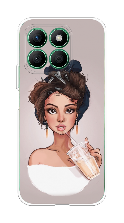 

Чехол на Honor X8B "Девушка с фраппе", Серый, 6123250-1