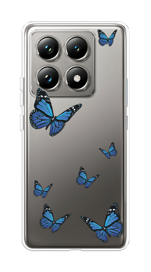 

Чехол на Xiaomi 14T Pro "Blue butterflies", Синий;черный, 323450-1
