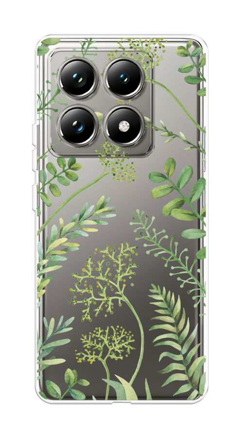 

Чехол на Xiaomi 14T Pro "Green Leaves", Зеленый;прозрачный, 323450-1