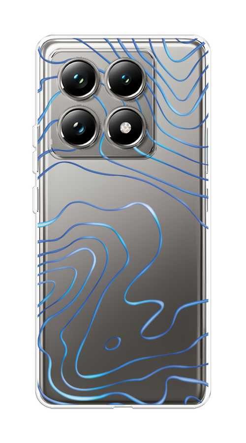 

Чехол на Xiaomi 14T Pro "Blue lines", Прозрачный;синий, 323450-1