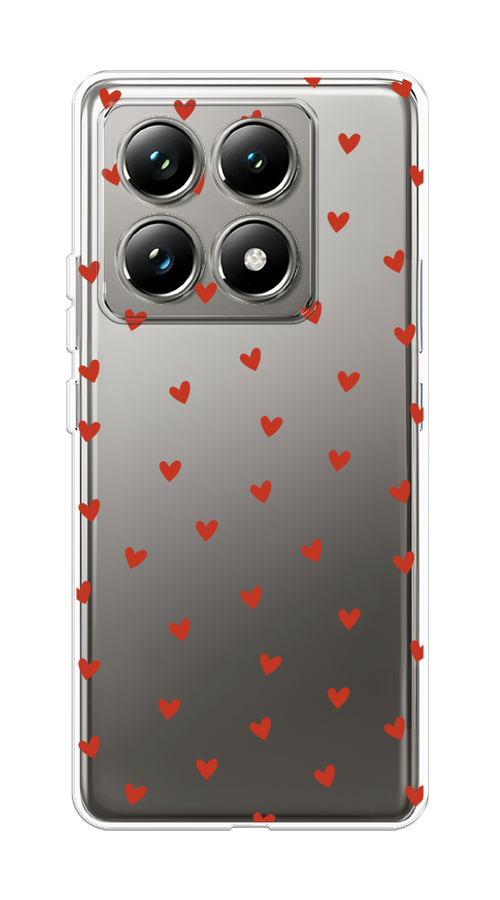 

Чехол на Xiaomi 14T Pro "Red hearts", Красный;прозрачный, 323450-1