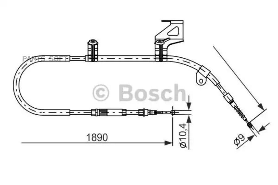 

1 987 477 804_трос ручникаl=1890/1577,d=6/10,4 прав.vw passat all 96>