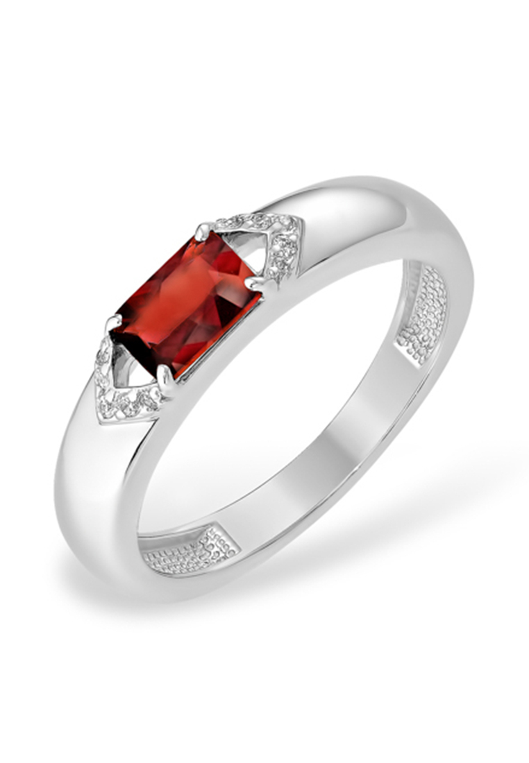 

Кольцо из серебра р.  Kari Jewelry 1021018707-4, фианит\гранат, 1021018707-4