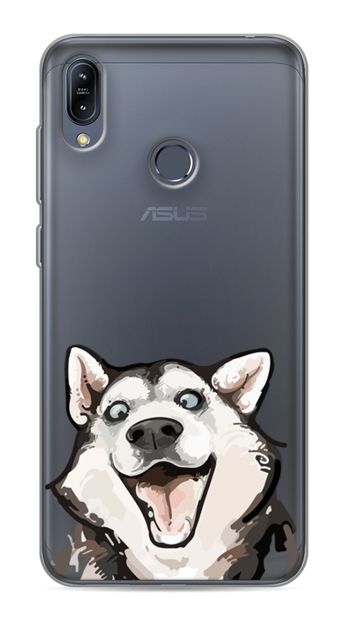 

Чехол Awog на Asus Zenfone Max M2 ZB633KL "Радостный хаски", Белый;голубой;черный, 43750-1