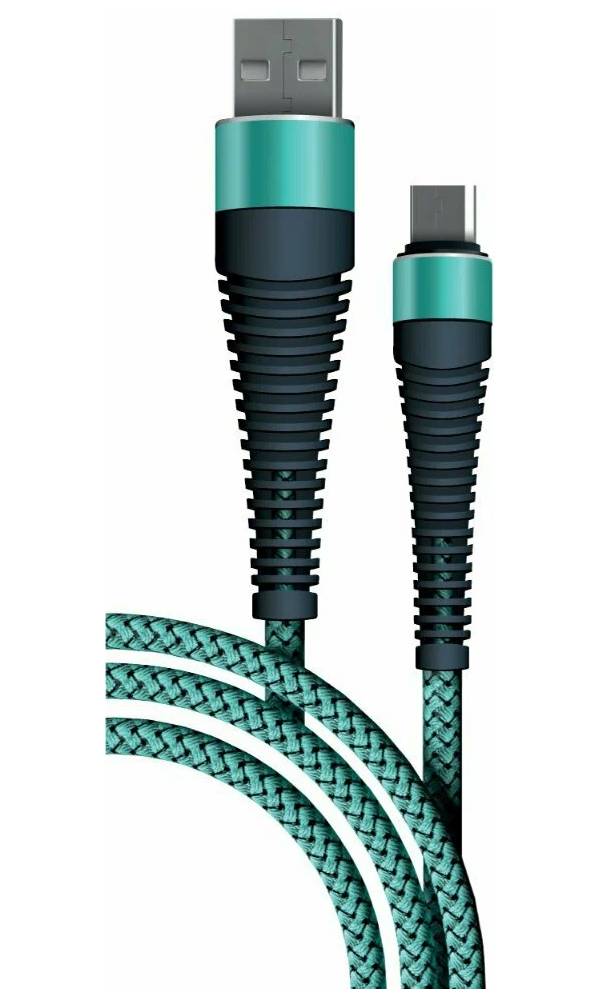 Кабель Borasco Fishbone USB - Micro-USB, 3 А, 1 м, тиффани