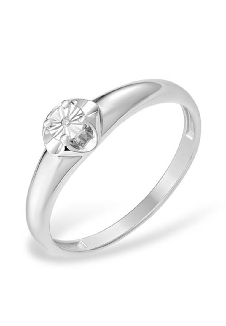 Кольцо помолвочное из серебра с бриллиантом р. 18 Kari Jewelry 1040018065-501