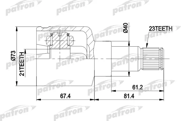 

ШРУС внутр лев к-кт 23x40x21 FORD: FOCUS 98 - 04, FOCUS универсал 99 - 04 PATRON PCV5023