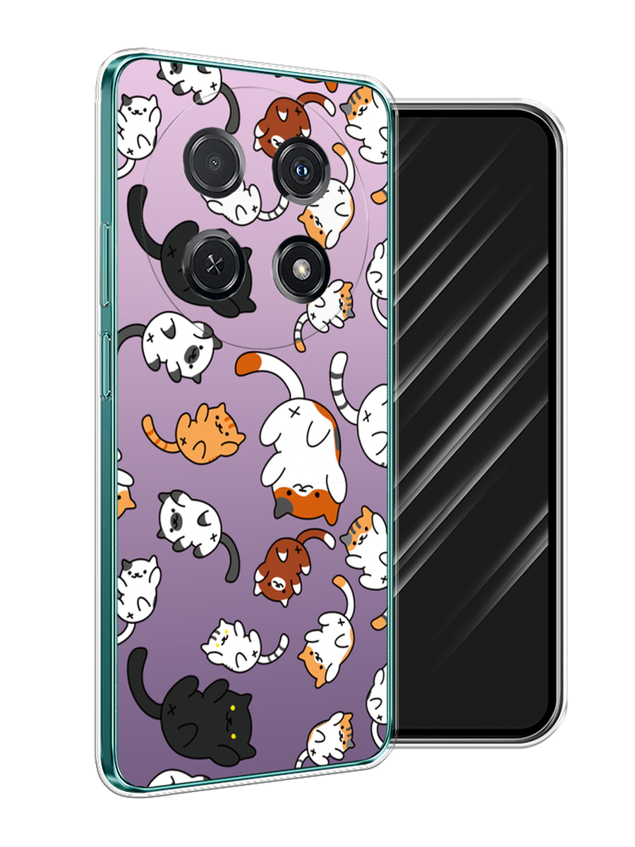 

Чехол Awog на Huawei Nova 12i "Котопад", Фиолетовый;белый, 6123950-1