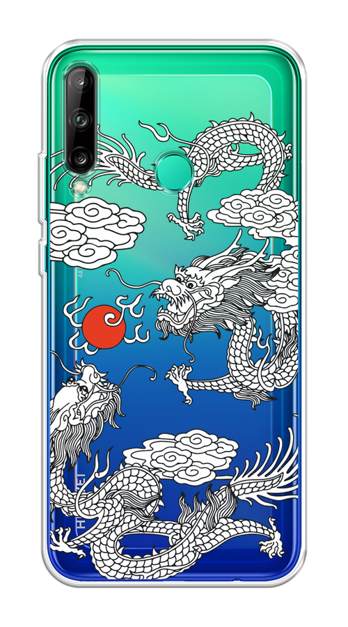 

Чехол на Honor 9C, Huawei P40 Lite E/Y7p "Драконы с ножом", Прозрачный;черный;белый, 612550-1