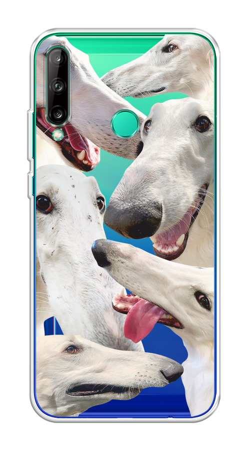 

Чехол на Honor 9C, Huawei P40 Lite E/Y7p "Собака с длинным носом", Белый;бежевый;розовый, 612550-1