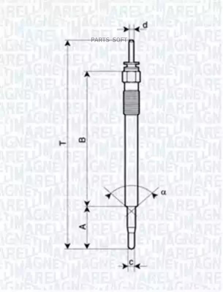 MAGNETI MARELLI 062900086304 Свеча накала  1шт