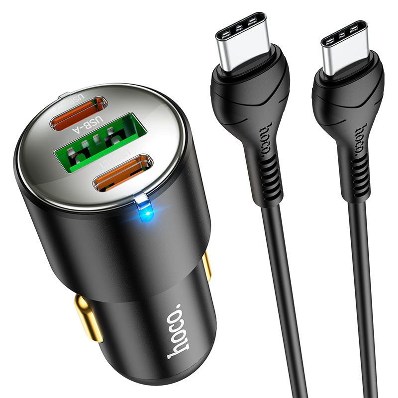 

Автомобильное зарядное устройство Hoco NZ6 Type-C 25+20W+USB 18W выход + кабель Type-C, NZ6 PD45W