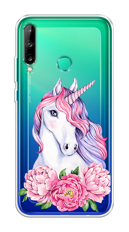 

Чехол на Honor 9C, Huawei P40 Lite E/Y7p "Единорог с пионами", Розовый;белый;зеленый, 612550-1