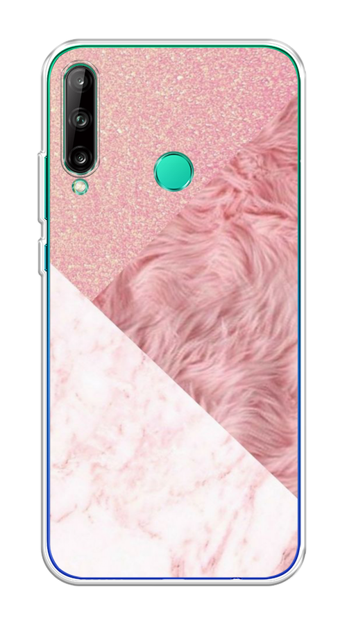 

Чехол на Honor 9C, Huawei P40 Lite E/Y7p "Текстурные треугольники", Розовый;белый, 612550-1