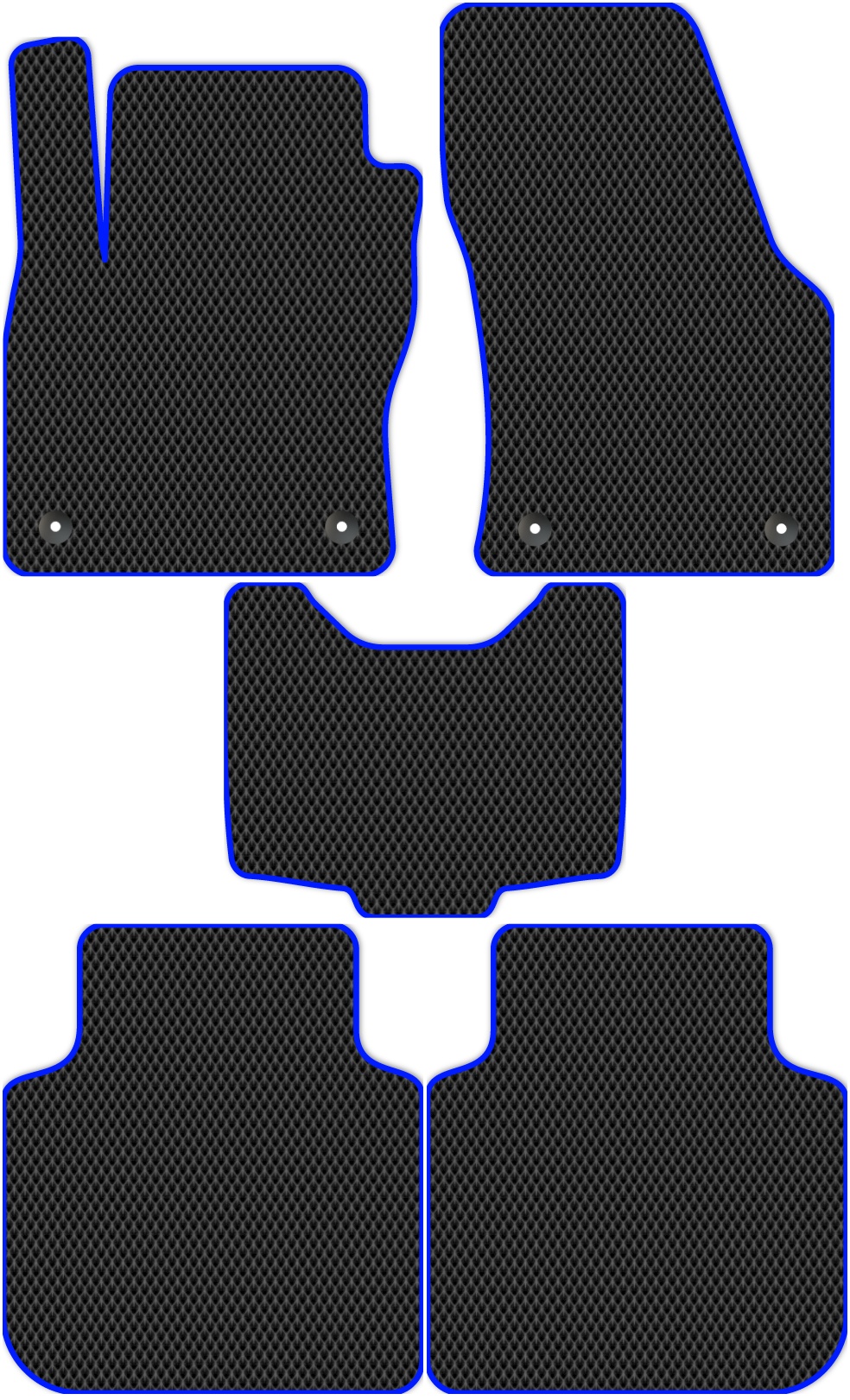 

Коврики ЭВА в салон для Skoda Kodiaq 1 2016 - Н.В., 5 шт. черный, синий кант, 4414-S5YLT-H