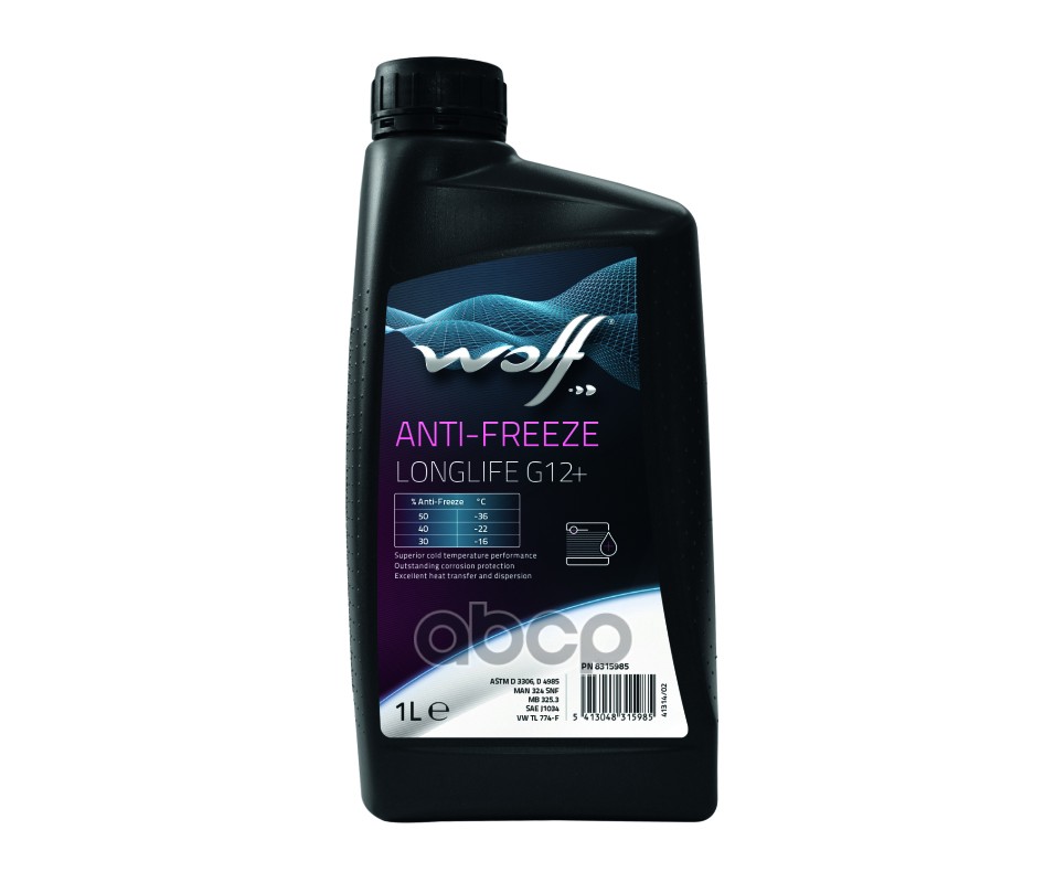 WOLF OIL 8315985 Антифриз концентрат карбоксилатный розовый ANTI FREEZE LONGLIFE G12+ 1л