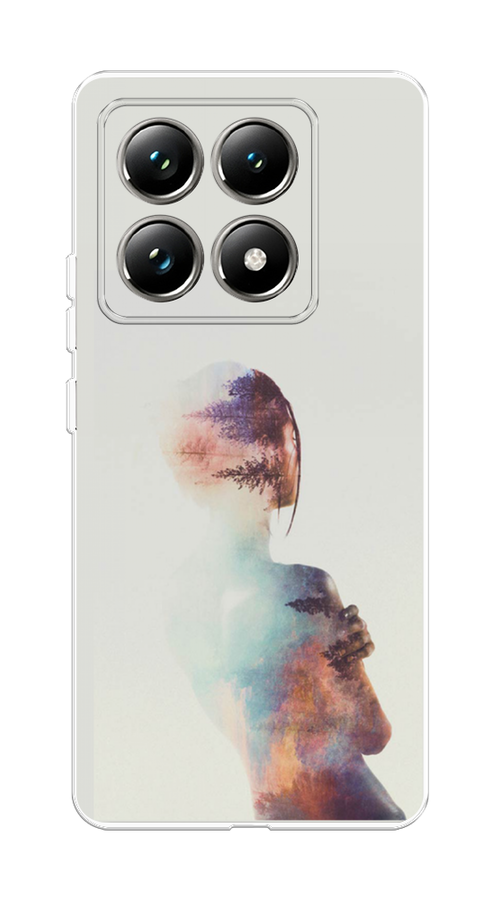 

Чехол на Xiaomi 14T Pro "Девушка-лес", Розовый;голубой;серый, 323450-1