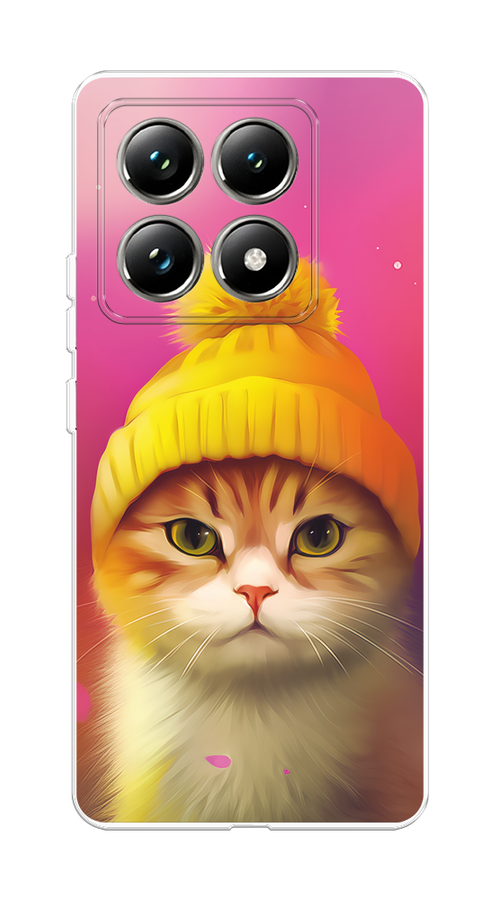 

Чехол на Xiaomi 14T Pro "Котик в шапочке", Розовый;желтый;бежевый, 323450-1