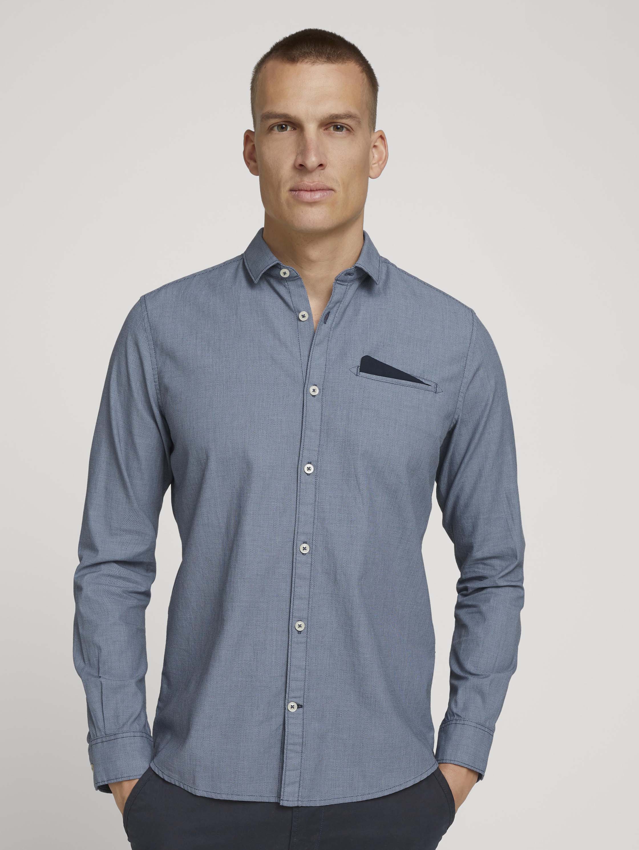 фото Рубашка мужская tom tailor 1028186 синяя xl