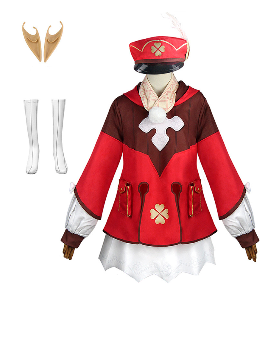 Карнавальный костюм детский StarFriend Геншин Импакт Кли, белый, красный, 42-44 карнавальный костюм starfriend фнаф бонни 3 в 1 комбинезон маска перчатки 130 см