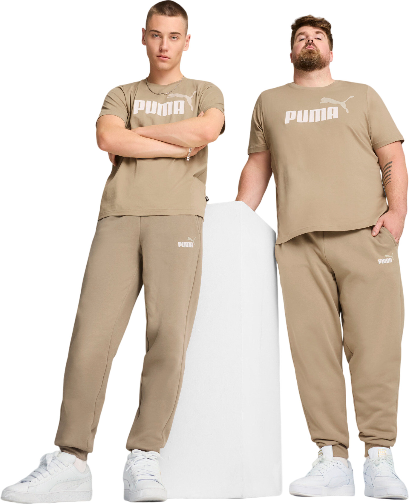 

Спортивные брюки мужские PUMA ESS+ 2 Col Logo Pants FL cl бежевые M, Бежевый, ESS+ 2 Col Logo Pants FL cl