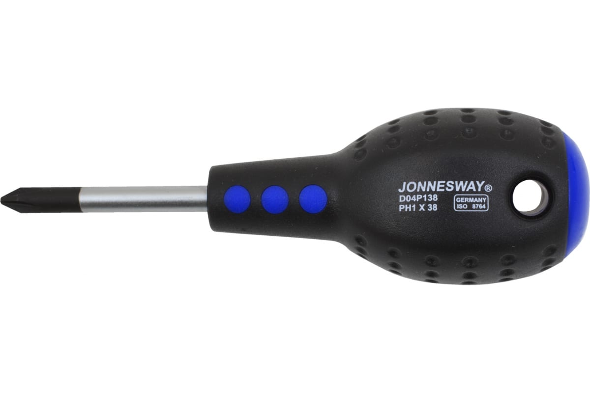 JONNESWAY D04P138 Отвертка крестовая FULL STAR PH#1х38, 89мм крестовая отвертка jonnesway