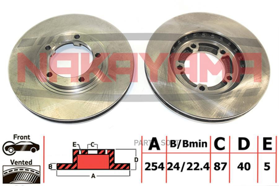

Торм.Диск Перед. Mitsubishi Space Gear 94- 2Wd (25