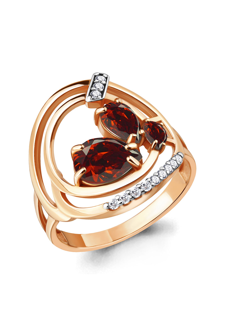 

Кольцо из серебра р. , Kari Jewelry 6923103А.6, гранат\фианит, 6923103А.6