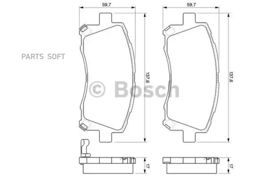 

Тормозные колодки Bosch передние дисковые для Subaru Forester 2002-, Legacy 4wd 986424700