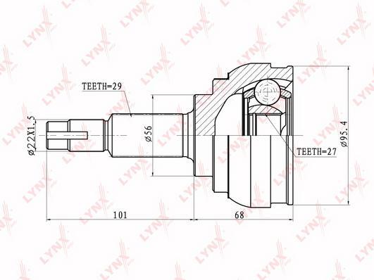 

Шрус Наружный Перед Правлев LYNXAUTO CO5714