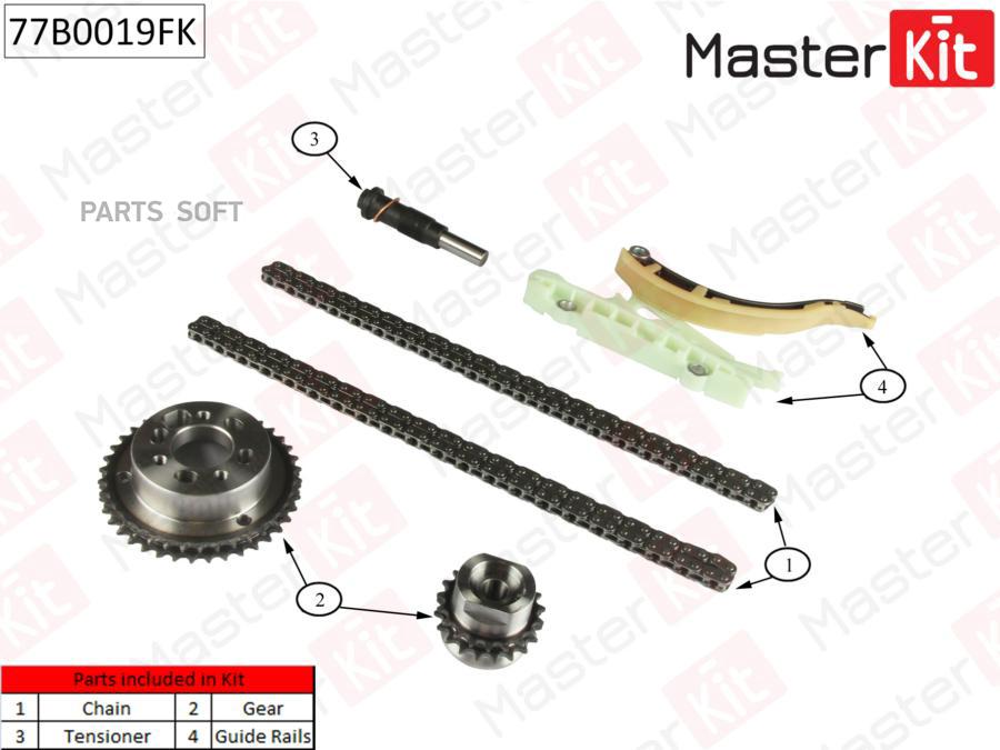 

Комплект Цепи Грм Ford Transit Connect 1.8di Kkda,Bhda 06- MasterKit арт. 77B0019FK