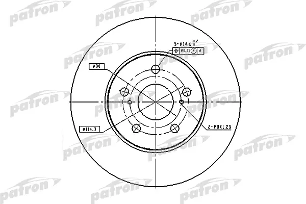 

Диск тормозной передн TOYOTA: CAMRY 96-01, CAMRY 01- PATRON PBD4204