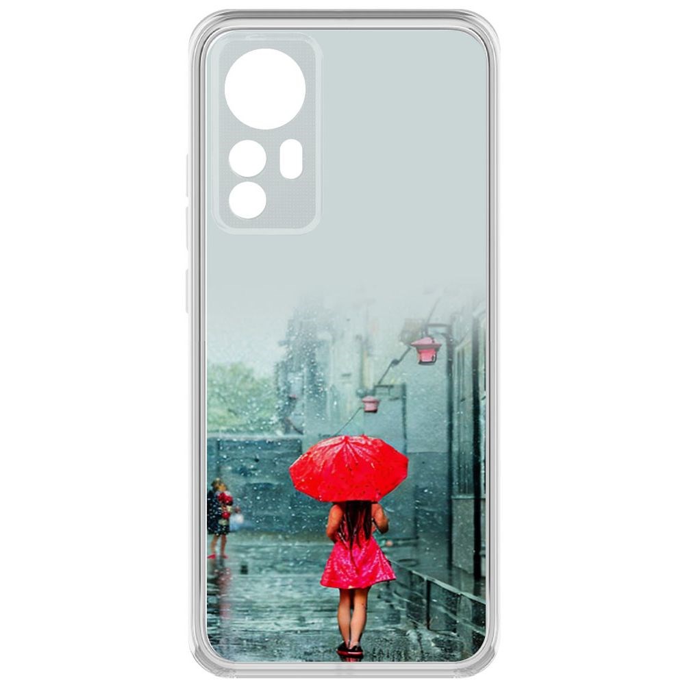 

Чехол-накладка Krutoff Clear Case Красный зонтик для Xiaomi 12, Прозрачный
