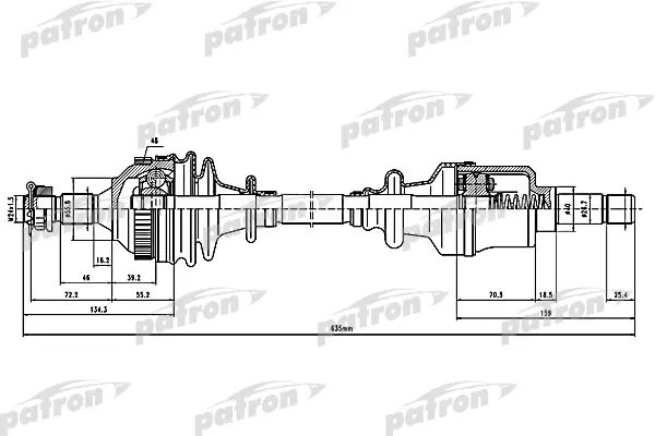 Приводной вал PATRON PDS1516