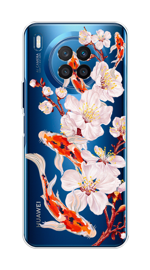 

Чехол на Huawei Nova 8i/Honor 50 lite "Карпы и сакура", Оранжевый;розовый;бежевый;прозрачный, 6106450-1