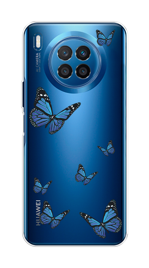 

Чехол на Huawei Nova 8i, Honor 50 lite "Blue butterflies", 6106450-1