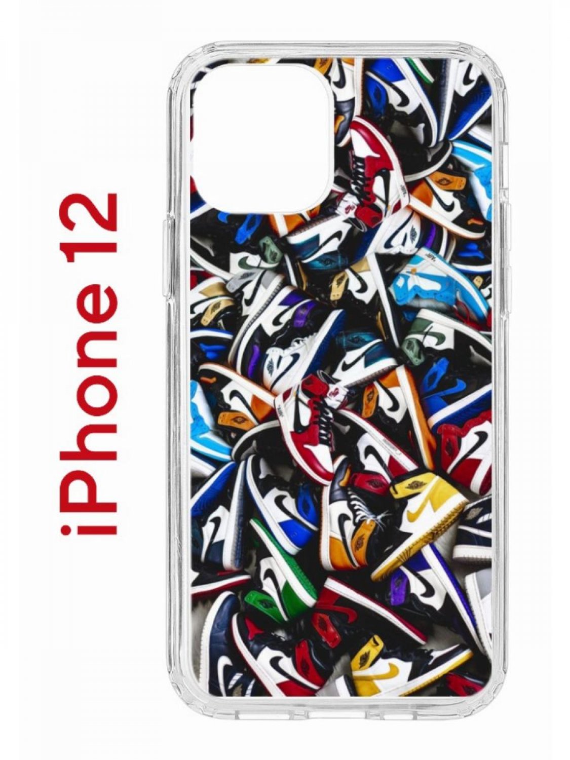 фото Чехол на iphone 12/12 pro kruche print кроссовки nike air бампер с защитой камеры кruче