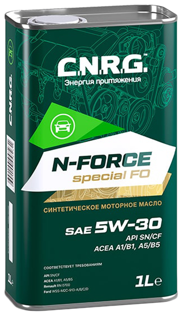 Моторное масло C.N.R.G. Синергия N-Force Special FO 5W-30 SN/CF синт., металл.кан. 1л.