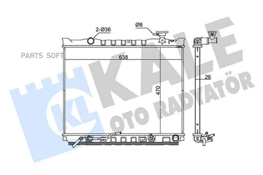 

KALE 348365 348365_радиатор системы охлаждения!\ Kia Sorento 2.5CRDi 02>