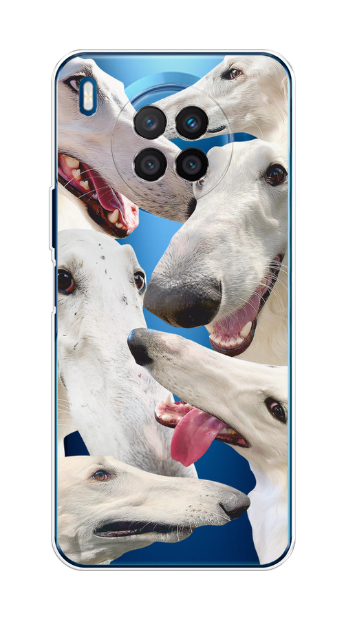 

Чехол на Huawei Nova 8i/Honor 50 lite "Собака с длинным носом", Белый;бежевый;розовый, 6106450-1