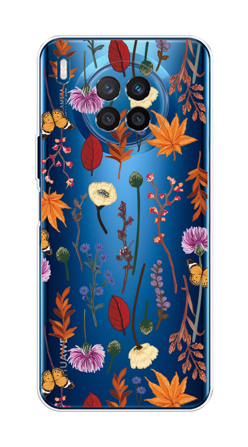 

Чехол на Huawei Nova 8i/Honor 50 lite "Orange Purple flowers", Оранжевый;красный;розовый;желтый;прозрачный, 6106450-1