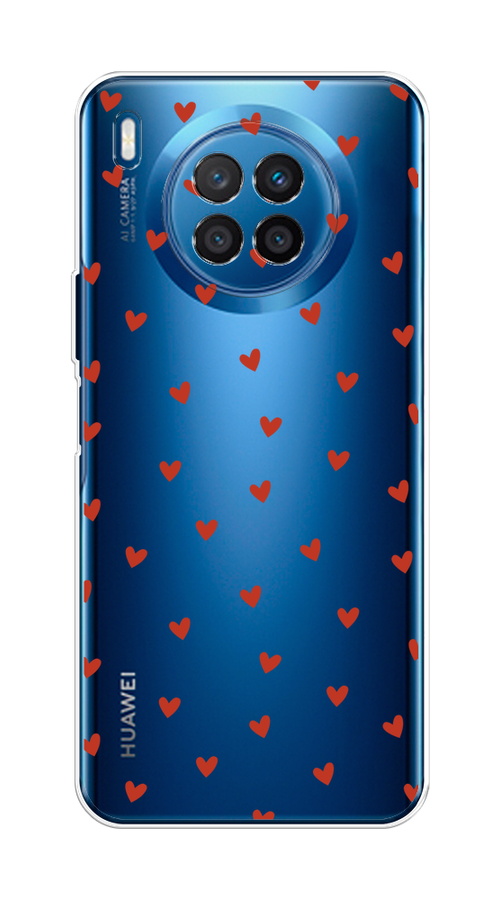 

Чехол на Huawei Nova 8i/Honor 50 lite "Red hearts", Красный;прозрачный, 6106450-1