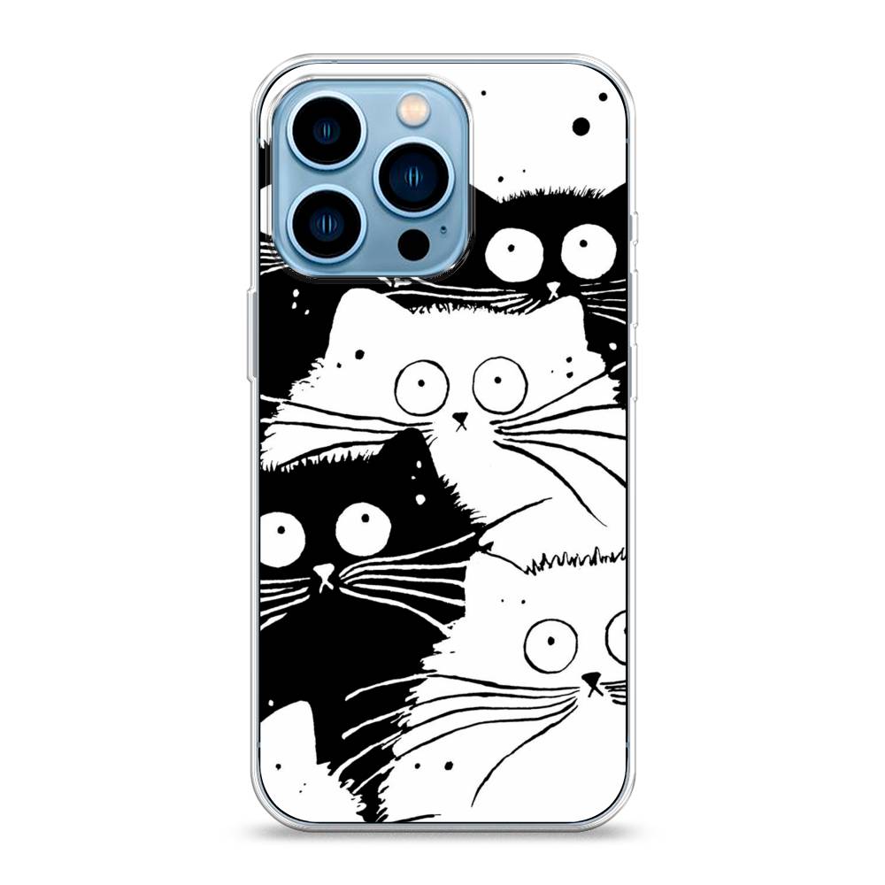 фото Чехол awog "коты черно-белые" для apple iphone 13 pro