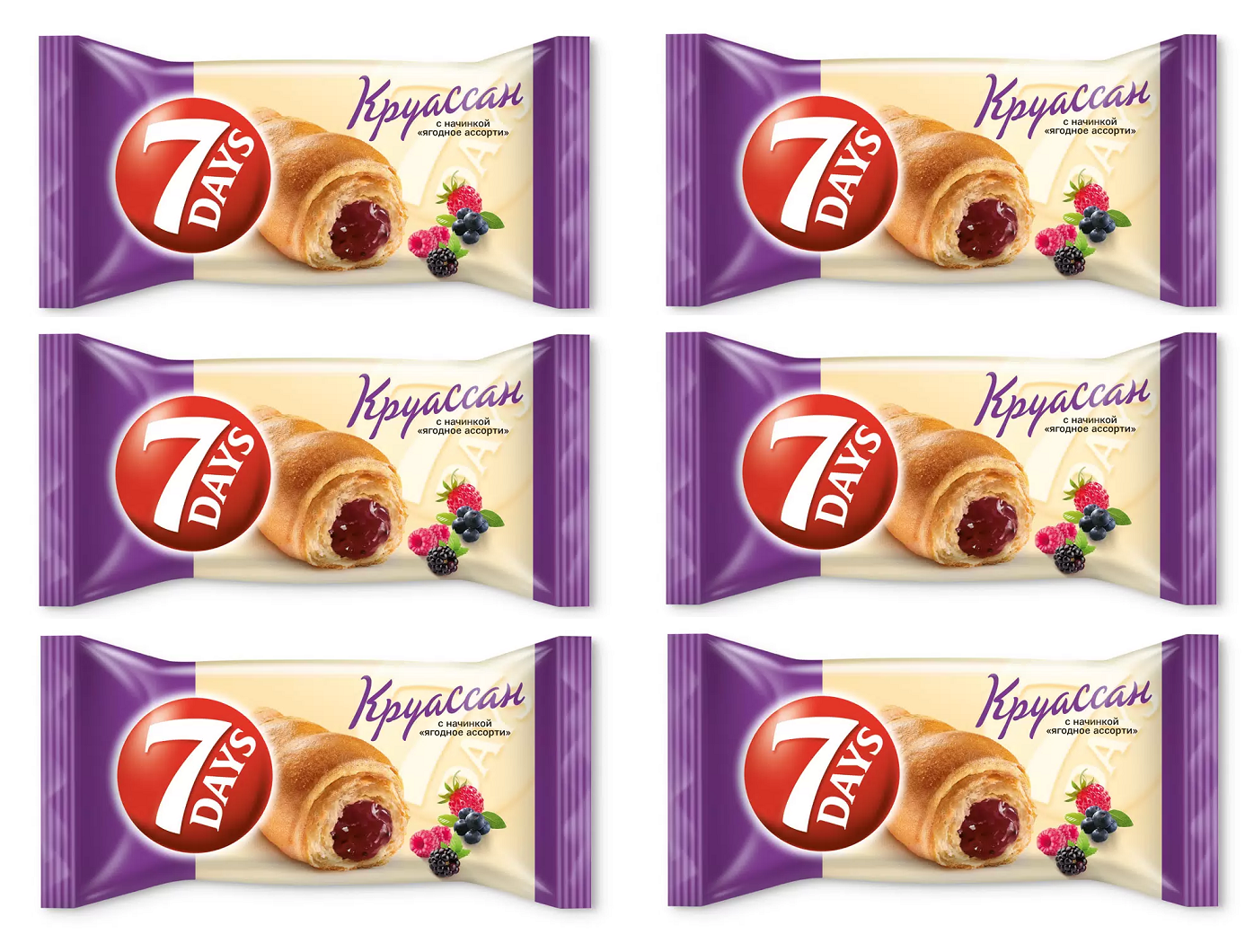 

Круассан 7Days Ягодное ассорти, 65 г * 6 шт