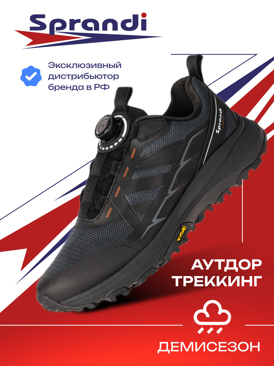 

Кроссовки мужские Sprandi P270 черные 43 EU, Черный, P270