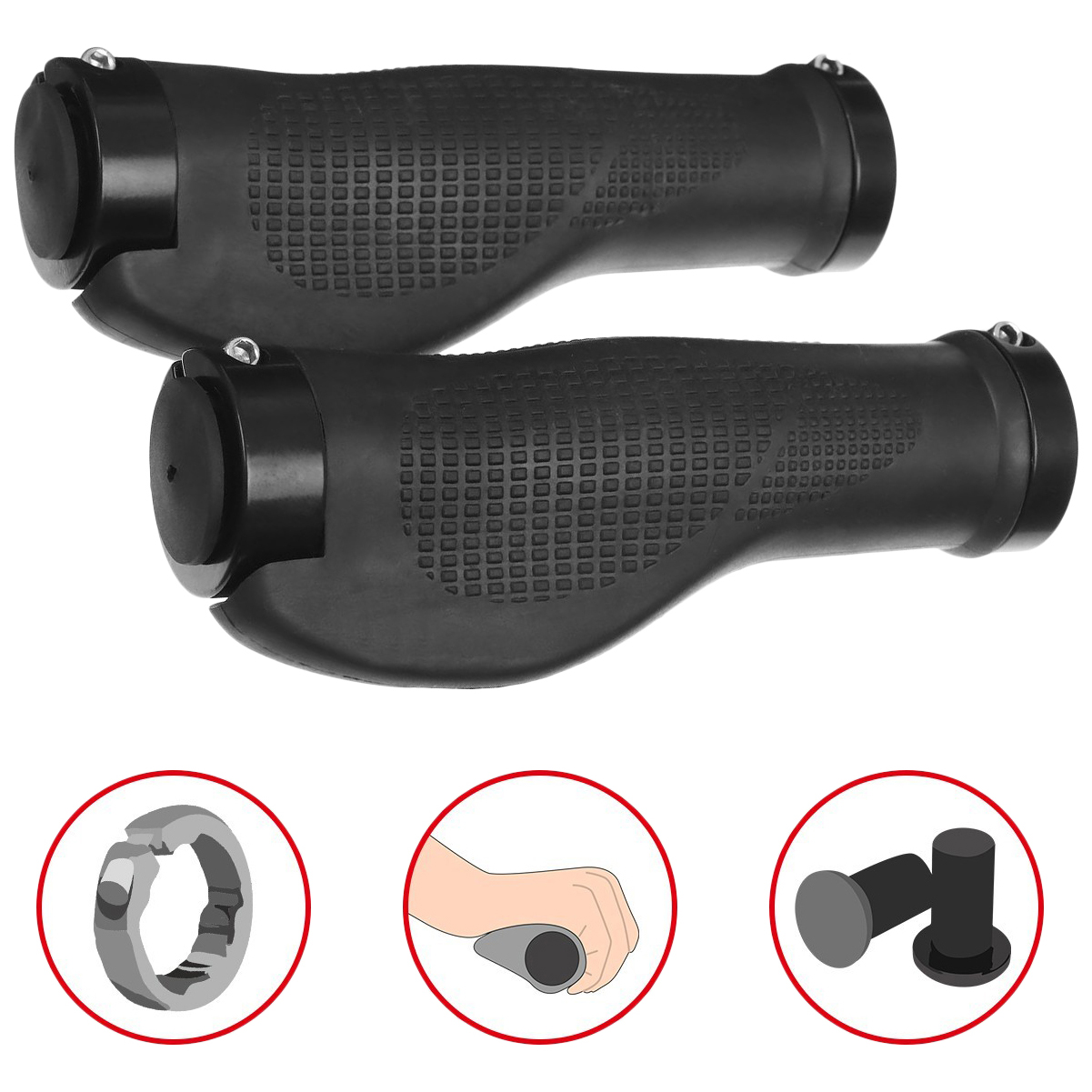 

Велосипедные грипсы Dream Bike 7258194 черные, Черный
