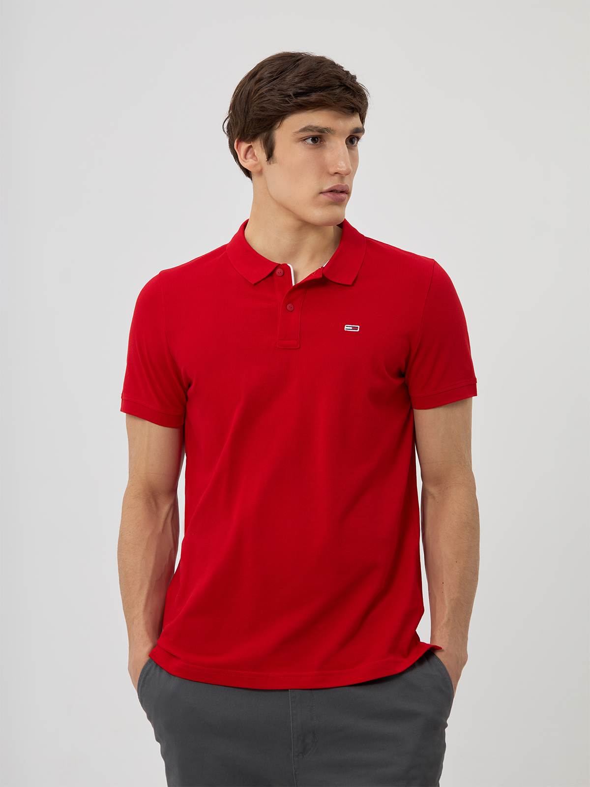 Рубашка-поло мужская Tommy Jeans DM0DM18312 красный-XNL L