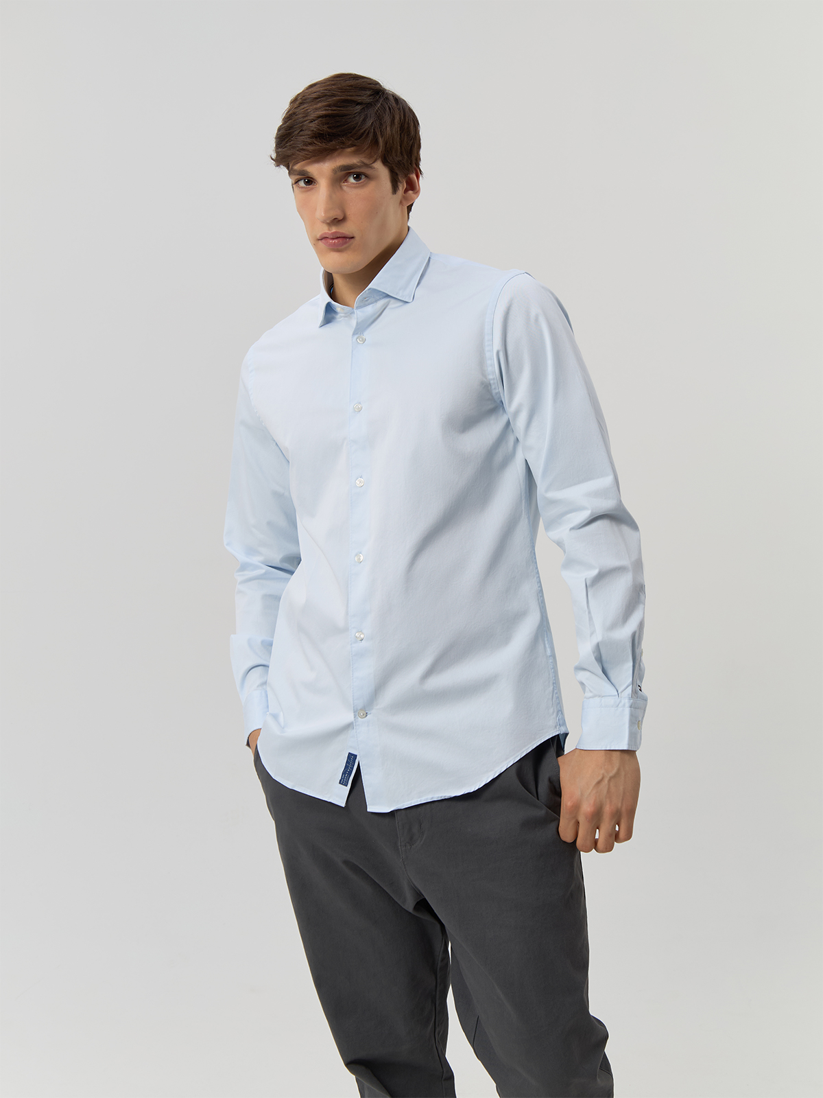 Рубашка мужская Tommy Hilfiger MW0MW33829, голубая-DXA, XXL