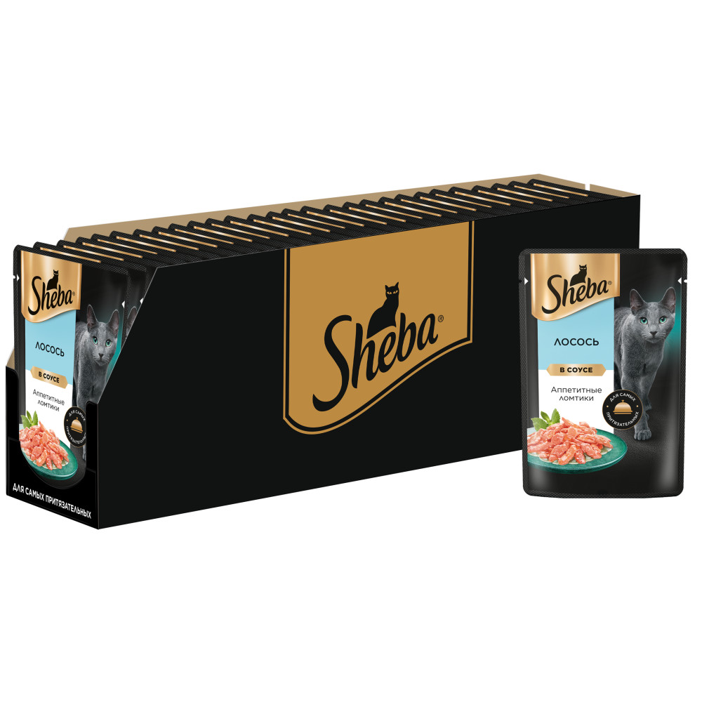 

Влажный корм для кошек Sheba, лосось, 28 шт по 75 г, Pleasure