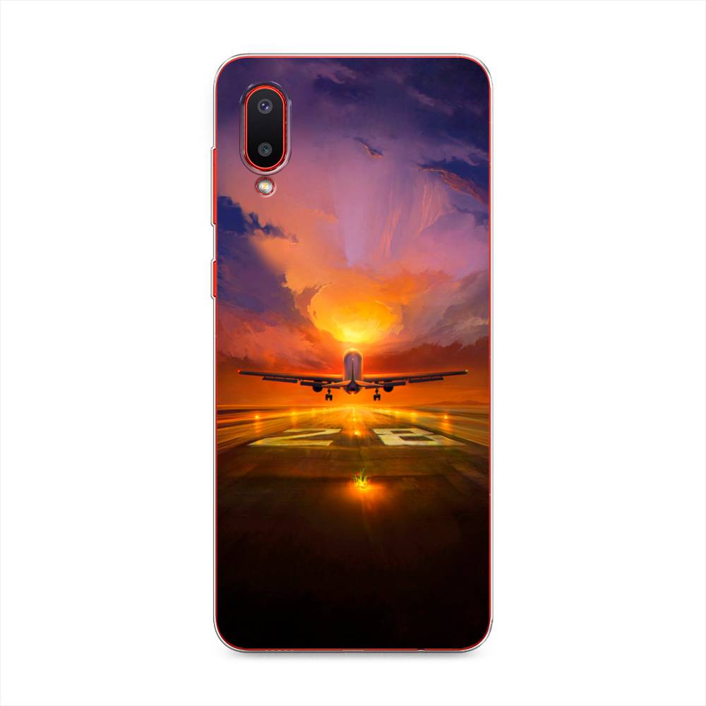 

Чехол на Samsung Galaxy A02 "Самолет на посадке", Оранжевый;синий, 2102550-6